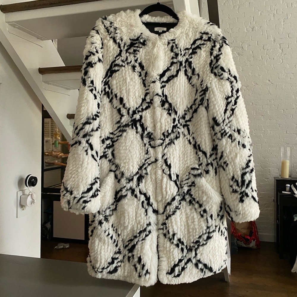 Manoush Benny Fur coat White Rex rabbit sz 34 FR